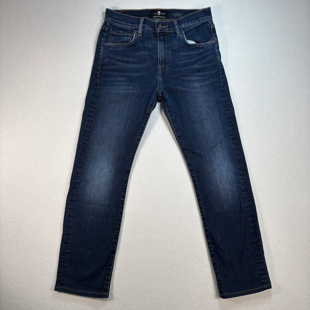 7 For All Mankind Ryley Jeans Men 28 (29x26) Blue Luxe Performance Slim Straight